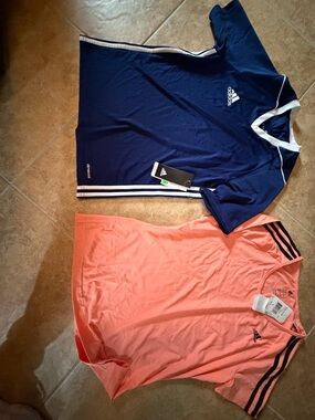 adidas Navy and Coral Athletic Tee Pair